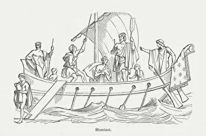 Images Dated 30th May 2016: Ship of Menelaos, Greek mythology, wood engraving, published in 1880