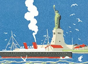 Patriotism Gallery: Ship passing Statue of Liberty