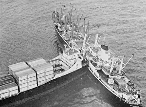 The Ship Trans Hawaii Ramming Into a Freighter