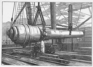 Cannon Prints: Shipment Of 100 Ton Gun/Woodcut