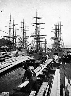 Prints of Shipping lumber at Washington being prepared for use in paper-making. (Photo by Keystone/Getty Images) The Keystone Press Agency Collection Prints: Shipping Lumber