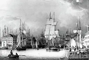 Wharf Prints: Ships in Boston Harbor by Robert Salmon