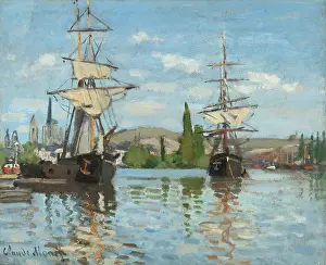 Monet Prints: Ships Riding On The Seine At Rouen