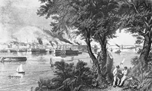 Louis Prints: Ships Sailing Down the Mississippi River
