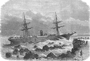 Shipwreck, sinking of the ship Grand Duke Alexander of Russia, off the coast of Jutland, 1869, Denmark, Historic, digitally restored reproduction of a 19th century original, exact original date unknown