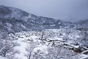 Images Dated 14th February 2015: Shirakawa-go village with snow on winter. Japan