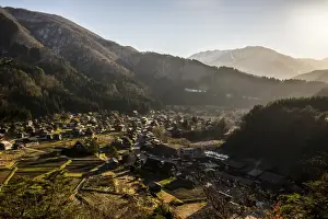 Shirakawa Go (Shirakawa-go) Beautiful Panorama Aerial View of The Historic Village