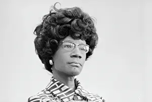 Prints of Portrait of African American politician and Congresswoman Shirley Chisholm (1924 - 2005) as she announces her candidacy for United States president, Washington, DC, January 25, 1972 Unbought and Unbossed: The Trailblazing Legacy of Shirley Chisholm: Shirley Chisholm Announces Presidential Candidacy