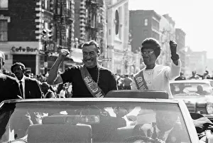 Black Power Prints: Shirley Chisholm and Clayton Powell Riding in Parade