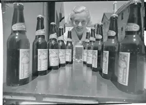 Thirst Prints: Shirley Grey Posing with Beer Bottles