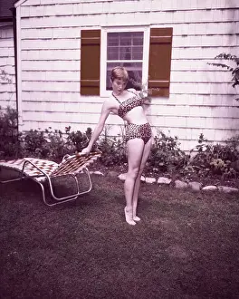Swimwear Prints: Shirley MacLaine Wearing Animal Print Bathing Suit
