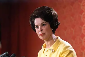Shirley Temple Black Speaking at Podium