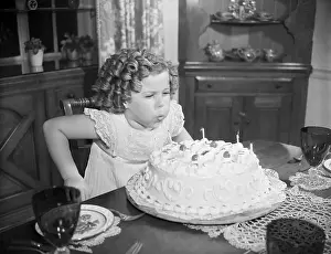 Birthday Prints: Shirley Temple Blowing Out Candles