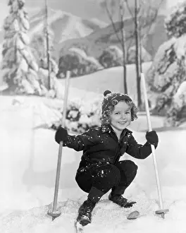 Skis Prints: Shirley Temple In A Ski Pose