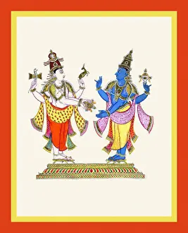 Sandals Prints: Shiva gives Vishnu the chakra