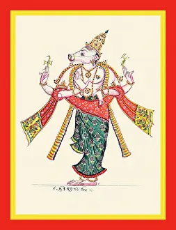 Bull Prints: Shiva's attendant Adhikara Nandi