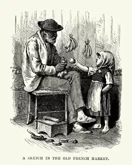 Images Dated 20th February 2018: Shoeshiner in the French Market, New Orleans, 19th Century