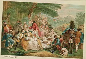 Picnic Prints: A Shooting Party at Lunch by Carle van Loo