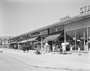 Shopping Mall Prints: Shopping Center At Long Island In 1950