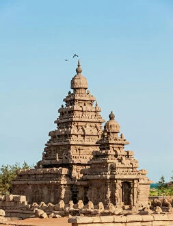 Images Dated 2nd April 2012: Shore Temple, Mahabalipuram, Kanchipuram, Tamil Nadu, India