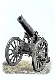 Cannon Prints: Short 15 cm cannon, Germany, used in the Franco-Prussian War 1870