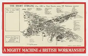 Prints of Photomechanical print features a diagram of a Short Stirling heavy bomber, circa 1943. The text reads, in part, This is What You are Making; a Mighty Machine of British Worksmanship Timeless Moments: A Visual Journey Through History’s Defining Images: Short Stirling Diagram