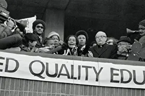 Busing Prints: Shot of Coretta King and Robert Drinan at March