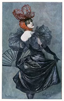 Art Collection: Showgirl at cabaret dancing painting 1897