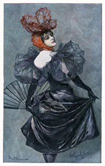 Art Collection: Showgirl at cabaret dancing painting 1897