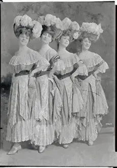 Showgirls Wearing Typical Stage Attire of 1890s