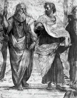 Ancient Greek Prints: Detail Showing Plato and Aristotle from The School of Athens By Raphael