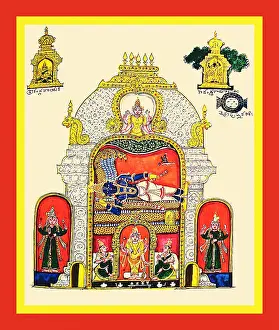 Deities Prints: Shrine of Shri Ranganathasvami in the Srirangam complex