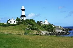 Landmark Gallery: Shrove Lighthouse, Greencastle, Co Donegal, Ireland; View of beach and lighthouse