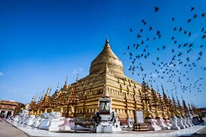 Images Dated 10th October 2014: shwe si gon pagoda in bagan myanmar