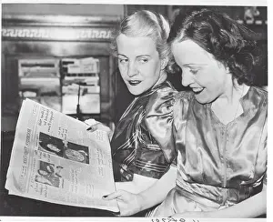 Rochester Prints: Siamese Twins Daisy and Violet Hilton Reading Newspaper