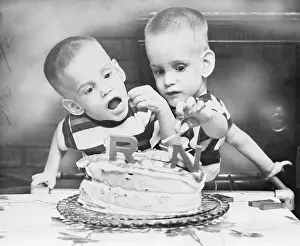 Siamese Twins Eating Cake