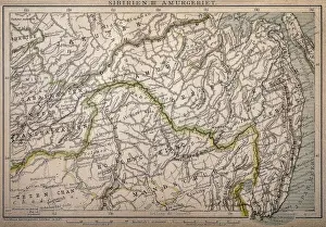 Aging Process Prints: Siberia map, the Amur region