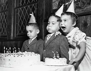 Blowing Prints: Siblings Sharing Birthday Party