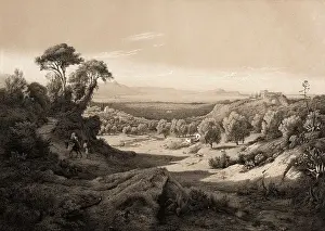 Palermo Prints: Sicilian Landscape with a View of Palermo and Monte Pelegrino from Bagarra