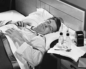 Sick man sleeping