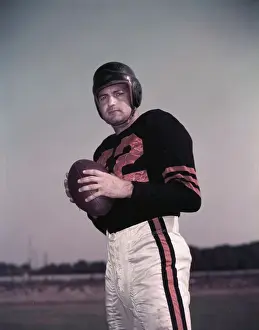 Sid Luckman with Football in Hand