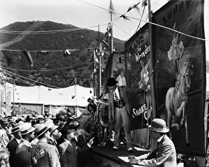 Ticket Prints: Sideshowman Selling Tickets to Men
