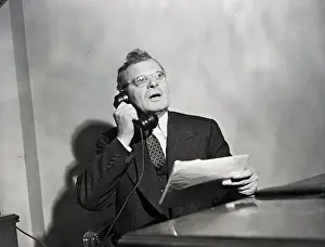 Sidney Hillman On Telephone At Desk