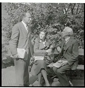 Amsterdam Prints: Sidney Hook Conversing Outside Building