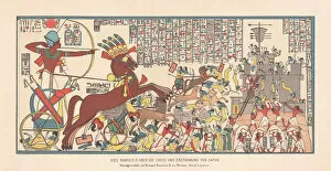 Siege of Dapur by Ramesses II (1269 BC), chromolithograph, 1879