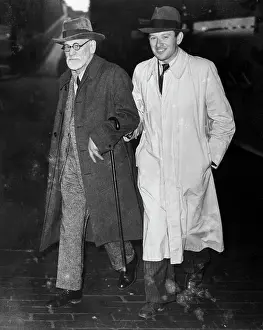 Psychologist Prints: Sigmund Freud And Son Walking in Paris