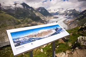 Images Dated 27th June 2014: The sign of Aletsch Glacier, Switzerland