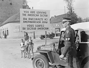 Sign at Border of American and Russian Sectors