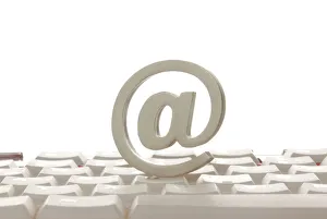 Life Collection: At sign on a computer keyboard, symbolic image for the internet