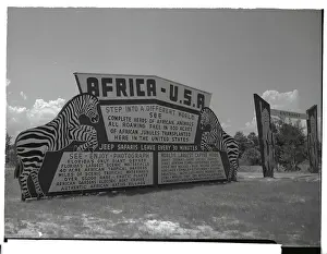Boca Raton Prints: Sign at Entrance of Africa USA